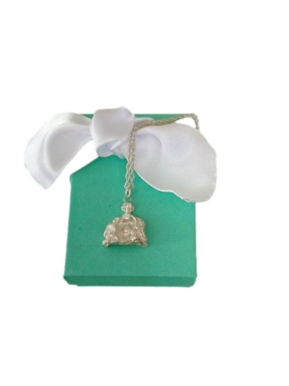 Sterling Silver Happy Buddha Pendant on 18" Chain